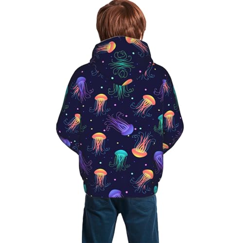 Sea Jellyfish Kid Hoodies Boys Sweatshirts Girls Pullover with Pocket4