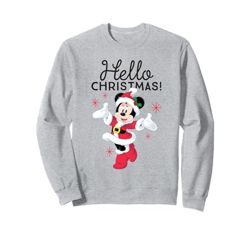 Disney Santa Minnie Mouse Bonjour Noël Vacances Sweatshirt
