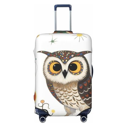 Housse de voyage pour grande valise 29-32 pouces imprimé chouette colorée folk