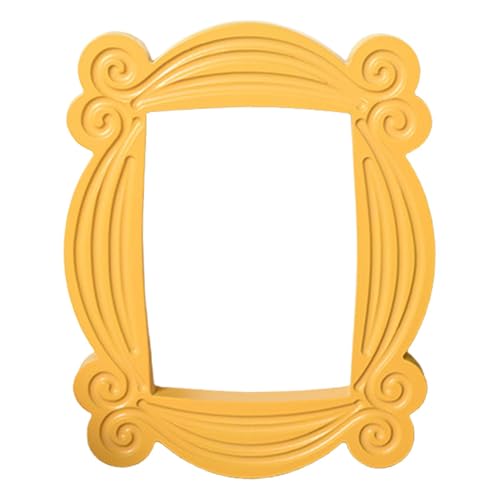 Cadre Photo Rétro Bois Jaune - Décoration Murale & Porte d'Entrée - Judas - 25,5 x 20,5 x 1,5 cm