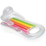 Gcxzb Schwimmreifen Airbetten Armlehne Rückenlehne Luxus schwimmende Reihen aufblasbare schwimmende Reihenflocken schwimmende Bett auf Wasser Schwimmen Ring Spielzeug (Color : White)