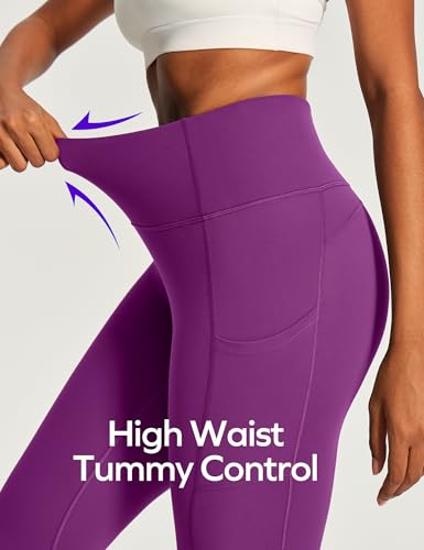 Image of Ewedoos Capri Leggings for Women High Waisted Yoga Pants with Pockets for Women Tummy Control Workout Leggings Yoga Capris