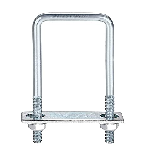 Duoyif M10 U-Bolt Square Stainless Steel U-Bolts 100 x 180 mm with Nut Frame Plate Washer for Pipe Mounting Car Towing
