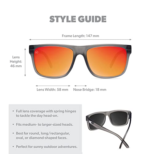 Knockaround Torrey Pines Polarized Sunglasses For Men & Women - Impact Resistant Lenses & Full Uv400 Protection, Frosted Grey Frames/Red Reflective Lenses #TOP6