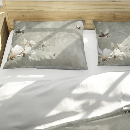 Housse de couette respirante orchidée blanche pour stopper la chaleur la nuit