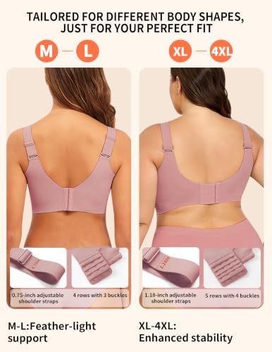 Image of PoseFree Jelly Bras for Women No Underwire, Supportive Wireless Comfort Bra, Full Coverage Back Smoothing Bra