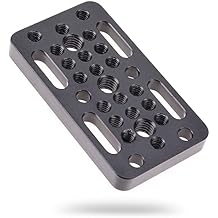 FocusFoto Multi-Purpose Extension Switching Cheese Plate Camera Baseplate with 1/4"-20 & 3/8"-20 Thread Mounting for DSLR Camera Cage Rig Railblocks Dovetails Short Rods