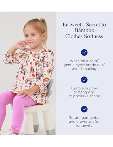 Image of Bamboo Viscose Toddler Girl Blouse Top Long Sleeve Ruffle Hem Shirt for Girls