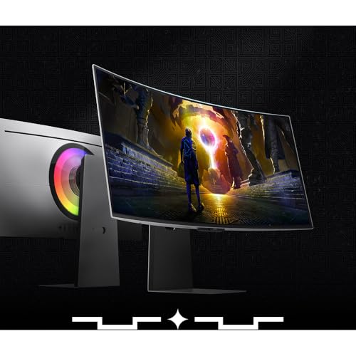 Image of Samsung 34 inch Odyssey OLED G8 G85SD Curved Gaming Monitor UWQHD 3440x1440, 175Hz, 0.03ms, G-Sync Compatible, OLED Glare Free Bundle with Deco Gear HDMI Cable & Screen Savvy Guidebook