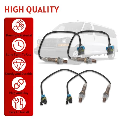 Sensor de Oxígeno 4 piezas compatible para Chevy Express y GMC Savana miniatura 7