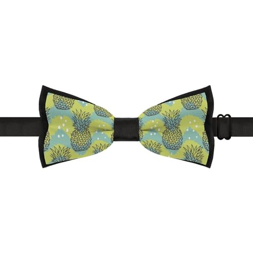 GoasNei Tropical Fruit of Pineapple Pattern Bow Tie for Men Adjustable Necktie Funny Tie Neck Ties for Weddings Party