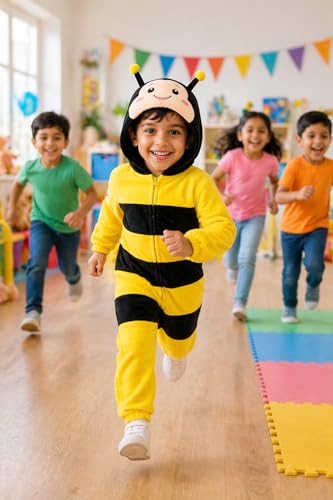 Image of Raj Costume Animal Fancy Dress Costume for Boys & Girls | Hooded Full Body Wildlife Zoo Animal Jumpsuit | Soft Costume for School Function, Fancy Dress, Halloween, Birthday, Cosplay & Role Play