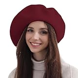 XXL 100% Wool French Wine Red Beret Hats for Women Man Painter hat Classic Painter's Hat Girl Solid Color Classic.
