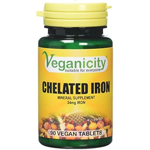 Veganicity Chelated Iron 24mg Women's Health Mineral Supplement - 90 Tablets Cover