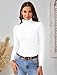 ACIEMR Long Sleeve Tops for Women - 2025 Elegant Turtleneck Shirts, Stretch Slim Fit Thermal Turtle Neck Tee for Office, Dating & Travel White Small