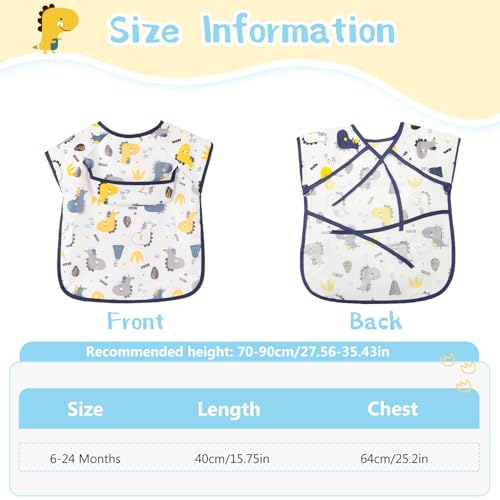 Image of TecoKart Waterproof Baby Bibs for Food Feeding Soft Cotton Toddler Bibs Adjustable Baby Boy and Girl Bibs for 6 to 24 Months with Cute Cartoon Design