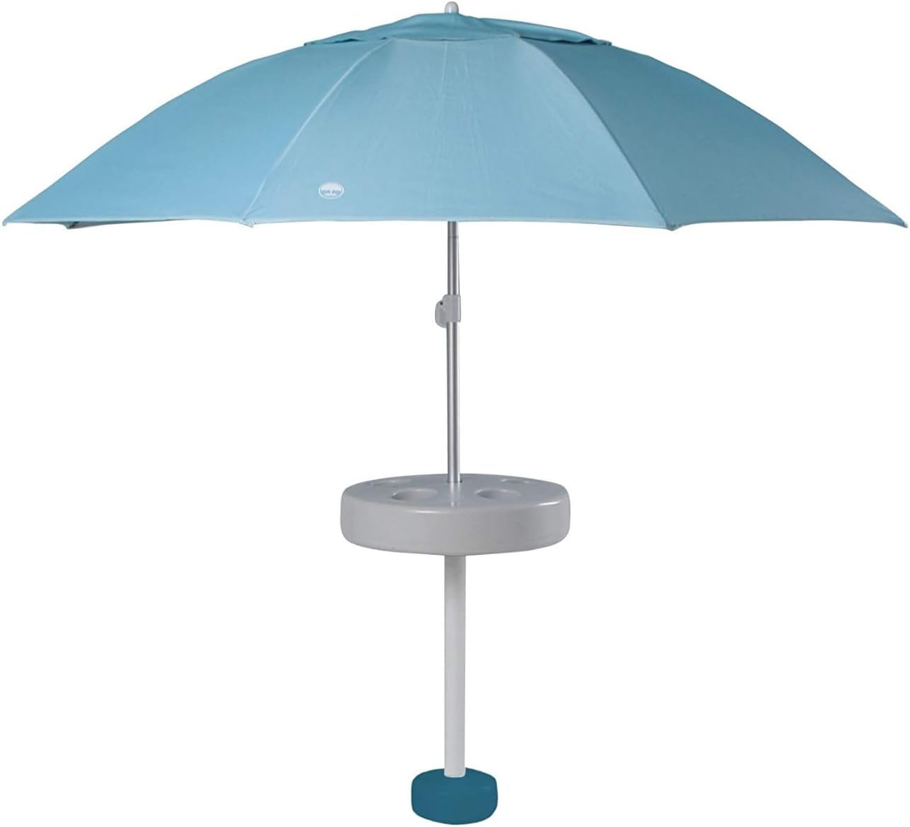 Pool Buoy Floating Pool Umbrella – 5'-7" Premium UV Shade Umbrella with Weighted Base & 5 Cup Holders – Luxury Portable Sun Protection for Pools, Lakes & Hot Tubs – No-Tool Setup