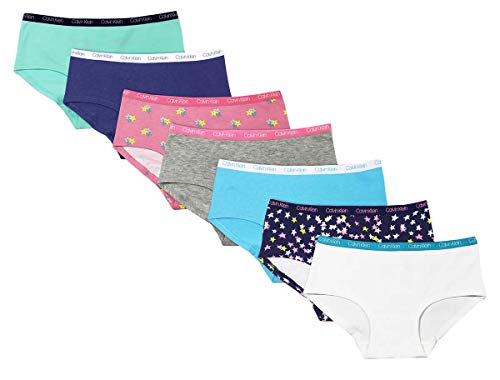 Calvin Klein Underwear Hipster Tagless Soft Cotton Stretch Logo Waistband (7 Pack) (Multi Color, Large)