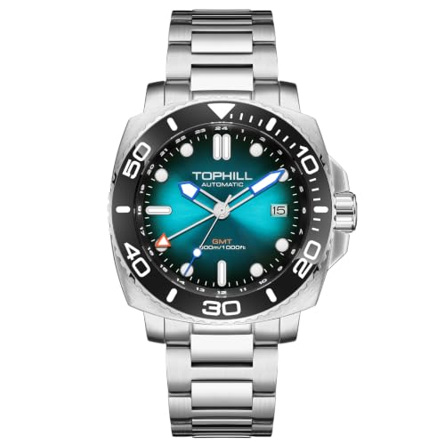 Image of TOPHILL Men Watches Automatic Mechanical Watches - Dive, GMT, Chronograph & Dress Styles | 316L Stainless Steel, Sapphire Crystal, Ceramic Bezel | 5ATM-300M Waterproof with Super Luminous | Classic Business & Sport Casual