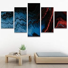 SIGNWIN 5 Panel Canvas Wall Art Modern Art...
