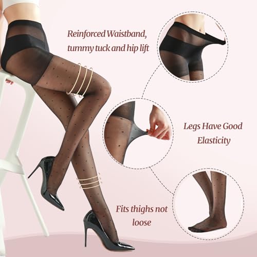 30D Sheer Dot tights for women Stockings for Women Sheer Ultra Thin High Waist Pantyhose2