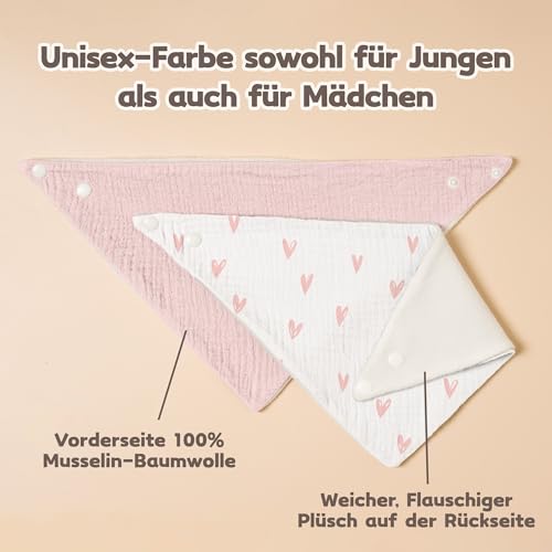 Susurration Lätzchen Baby Dreieckstuch Baby Musselin Halstuch Baby für Junge und Mädchen,Sabberlätzchen Baby Verstellbare (Lila Blume)