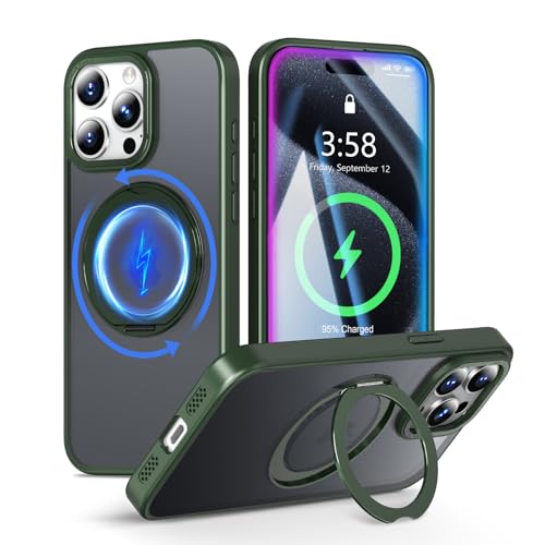 MINIKA ��Phone15Pro �P�[�X Magsafe �Ή� 360�x��] �X�^���h�t�� ���@�\ �X�}�z�P�[�X iPhone 15 Pro �p �P�[�X �ČRMIL�K�i �ϏՌ� ���ϖh�~ �w��h�~ �}�O�Z�[�t �����O �}�O�l�b�g���� ���C�����X�[�d ��