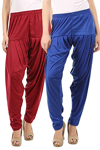 Image of Buy That Trendz Womens Patiala Pants Combo Pack of 2 Viscose Dhoti Patiyala Salwar Harem Bottoms Pants
