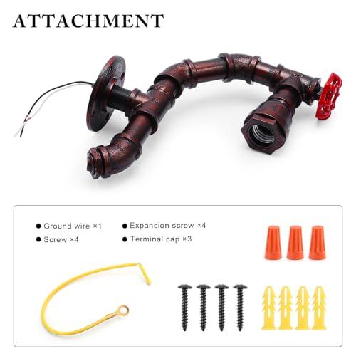 Image of XEYOU Retro Wall lamp Vintage Industrial Steampunk Wall Sconce with Switch Metal Water Pipe Wall Mounted Light Fixture E26 Edison Bulb for Cafe Bar Restaurant Bedroom Livingroom
