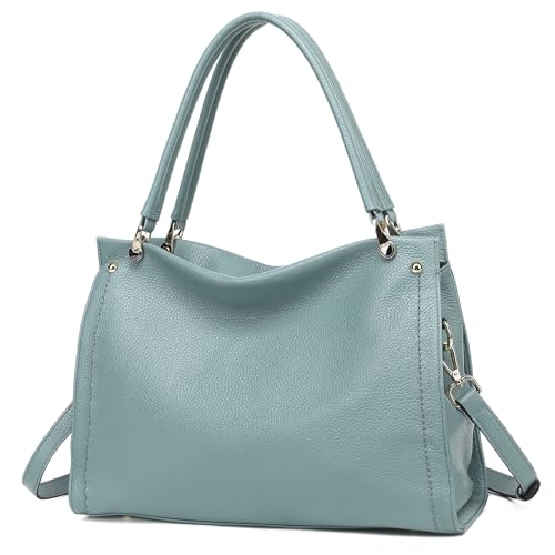 Image of KOGTLA Medium Genuine Leather Tote Handbags for Women, Ladies Soft Satchel Shoulder Purses, Two-Handle Hobo Bags