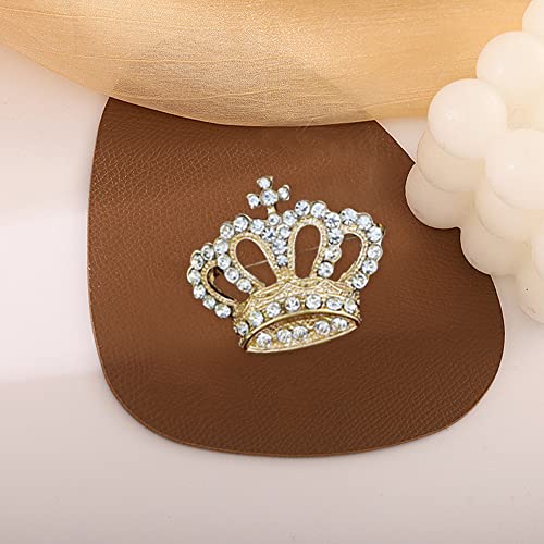 Image of GBAHFY Crystal Rhinestone Princess Queen Crown Brooch Pin for Women - Tiara for Wedding Party Banquet Birthday