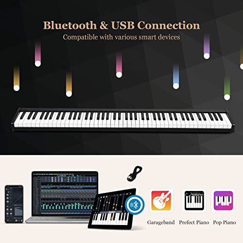 Costway 88 Key Digital Piano Keyboard, Portable Electric Piano With Sustain Pedal, Carrying Bag & Power Supply, Semi-Weighted Keys, 128 Tones, 128 Rhythms, 20 Demos (Black) #TOP2