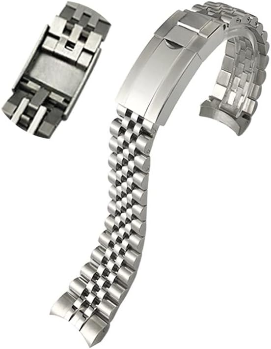 Wscebck 316L Stainless Steel Watchband 20mm for Rolex Submariner Daytona Date Just Sliding Lock Silver Solid Watch Strap (Color : Sub Matte, Size : 20mm)