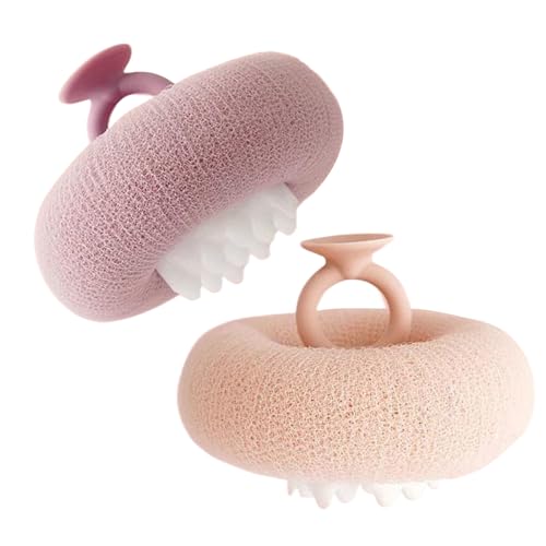 Esponja de baño con diseño de girasoles | Esponja de ducha exfoliante corporal | 2 piezas Ventosa Malla Scrubber para niños adultos baño
