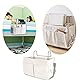 2 Stücke Betttasche Bett Organizer Hängetasche Aufbewahrungstasche, Hängende Multi-Pocket Mit Großer Kapazität Bedside Pocket ​für Buch, Snacks, Fernbedienung Usw (Weißes, Grau Gitter)