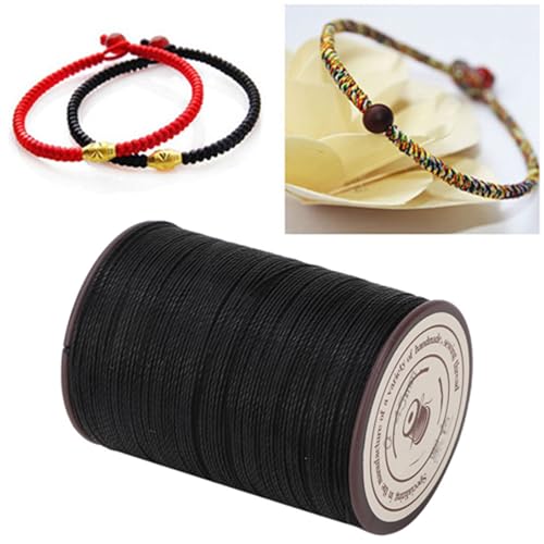 Hilo encerado premium para cuero de 0,45 mm, bobina de 160 m, hilo de coser de poliéster de alta resistencia para artesanía en cuero, reparación de calzado, fabricación de bolsos y proyectos DIY en colores surtidos (Negro) miniatura 4