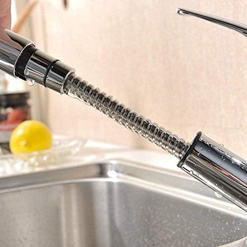 Grifos para Cocina Grifo para Cocina Grifo para Cocina extraíble Giratorio de 360 Grados Ahorro de Agua Grifo para Lavabo Negro Pulido Contenedor de latón Lavabo Fregadero Inodoro
