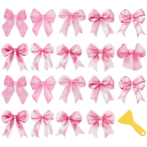 Marspark Pink Bow Non-Slip Bathtub Stickers (30 pcs)