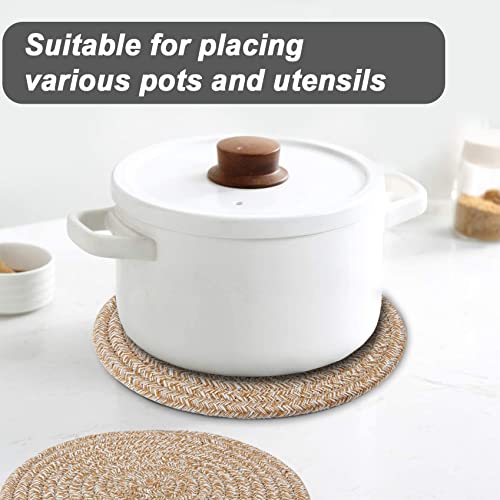 Pot-Holders-Trivets-Set-4-Pcs-Potholders-for-Kitchens-100-Pure-Cotton-Thread-Weave-Trivets-for-Hot-DishesPotBowlTeapotHot-Pot-Holders-79-Inches Pot Holders Trivets Set 4 Pcs Potholders for Kitchens 100 Pure Cotton Thread Weave Trivets for Hot DishesPotBowlTeapotHot Pot Holders 79 Inches