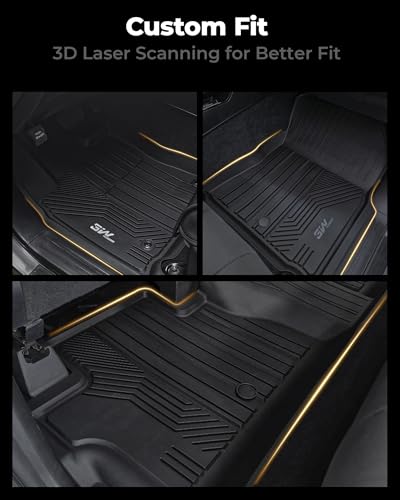 Image of 3W Floor Mats for Toyota Tundra 2014-2021 CrewMax Cab, TPE All Weather