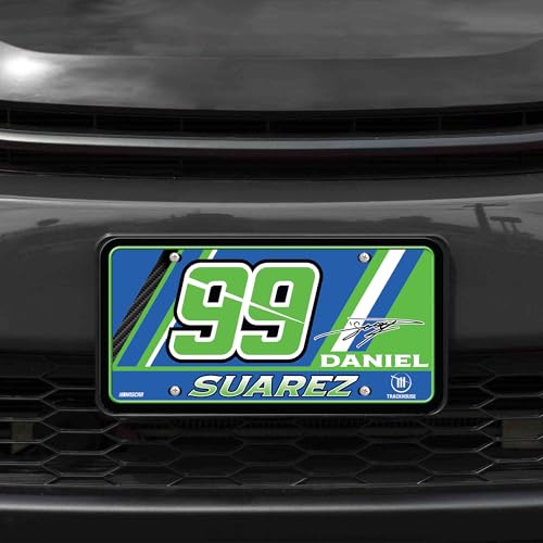 Rico Industries NASCAR Racing Daniel Suarez Metal Auto Tag 6\" x 12\" - Great for Truck/Car/SUV