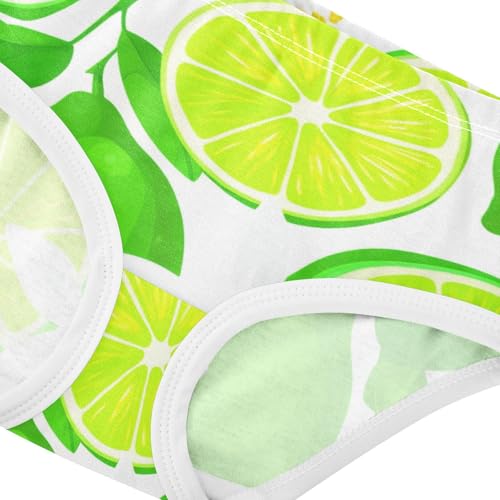 Cotton Toddler Girls Underwear Green Limes Floral Lemon White Cute Panties Girl Designer Underpants Briefs 2t4
