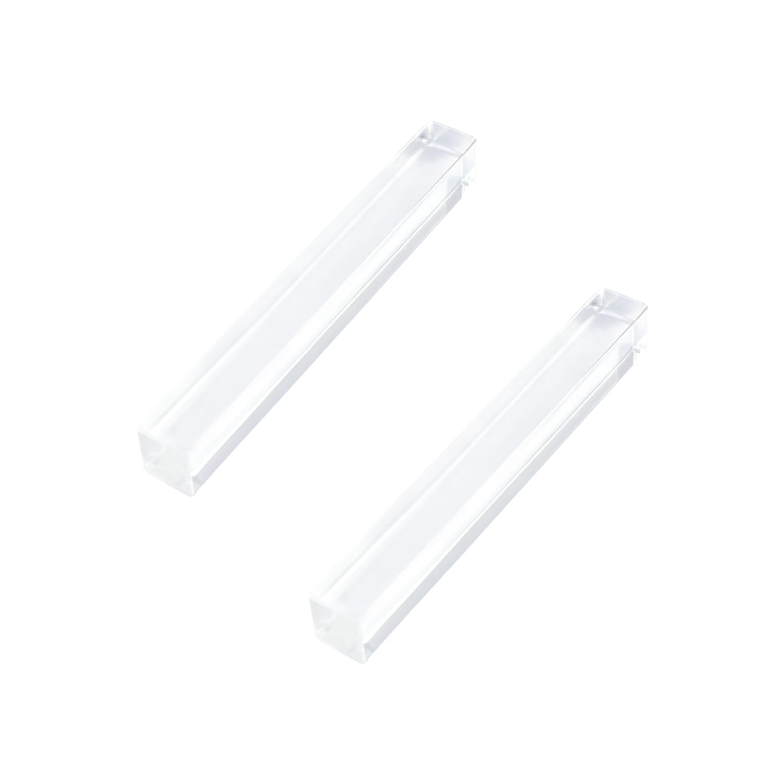 MOROBOR Mini Self-Stick Instant Cabinet Drawer Pulls, 2pcs Rectangular Clear Acrylic Self-Adhesive Push Handles for Dresser Cabinet Drawer Glass Doors Window/80mm — image 1