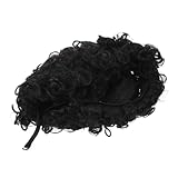 GALPADA Schwarze Kurze Lockige Perücke aus Hitzebeständigem Kunstfaserhaar Natürliche Afro locken Modisches Haarteil für Frauen Geeignet für Alltag Halloween Cosplay und Afrikanische Mode