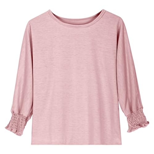 Girls' Fashion Tops 3/4 Sleeve T-Shirts Cute Solid Color Crewneck Basic Casual Tees Loose Fit Summer Blouses Going Out2