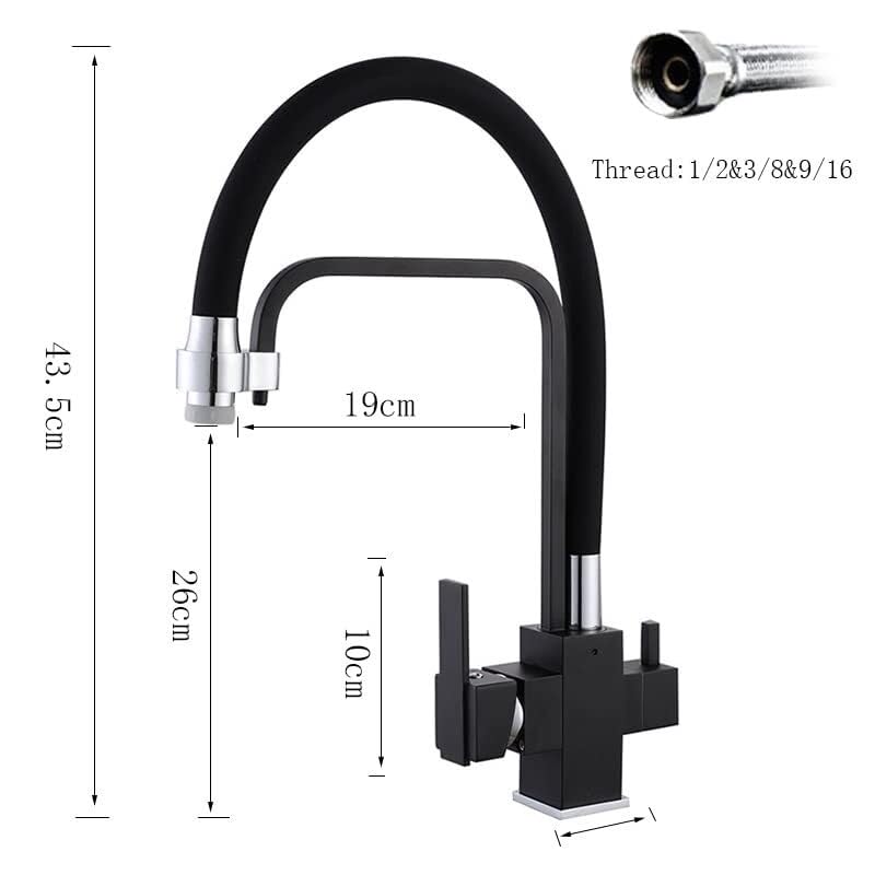 Robinet d'évier de cuisine chromé rotatif avec modes jet et colonne d'eau