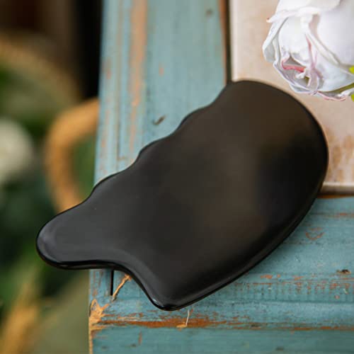 Allshow Gua Sha Stone, Bian Stone Gua Sha Facial Tools, Empress Stone For Face Massage & Body Scraping, Black Bian Stone Massage Tools For Anti-Aging, Wrinkles, Skin Tightening #TOP7