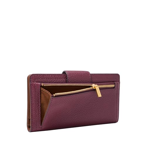 Image of Fossil Women's Logan Leather Wallet RFID Blocking Tab Clutch