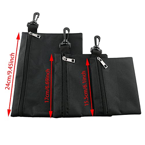 Csnsd Small Tool Bag 3Pcs 3Sizes Black Canvas Zipper Tool Bags With Clasp Heavy Duty Tool Water Resistant Utility Tools Organizer #TOP1
