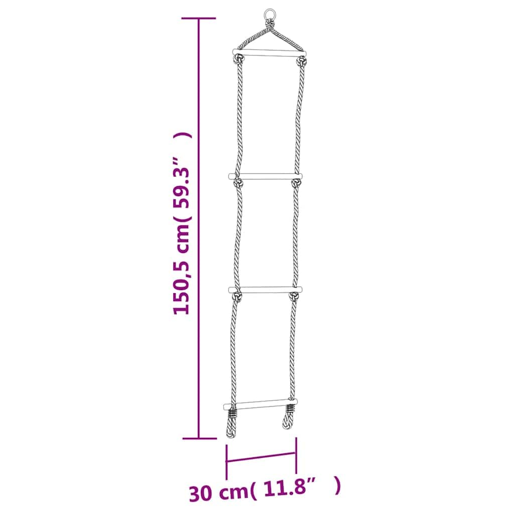 Schaukelsitz mit Seilleiter Blau 37x15 cm PE für Spielturm Zubehör, Schaukel und Rutsche, Kletterseil Leiter, Handgriff und Befestigung für Garten Spielplatz draußen